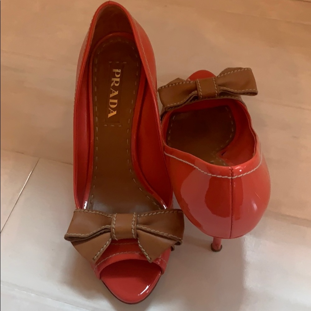 Prada peep toe heels